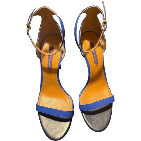 Ralph Lauren Purple Label Sonkia Two-Tone Blue Nappa Leather Stiletto Heels 8.5 - Picture 10 of 16